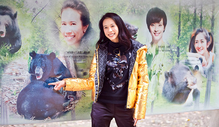 Karen Mok at the China Bear Rescue Centre